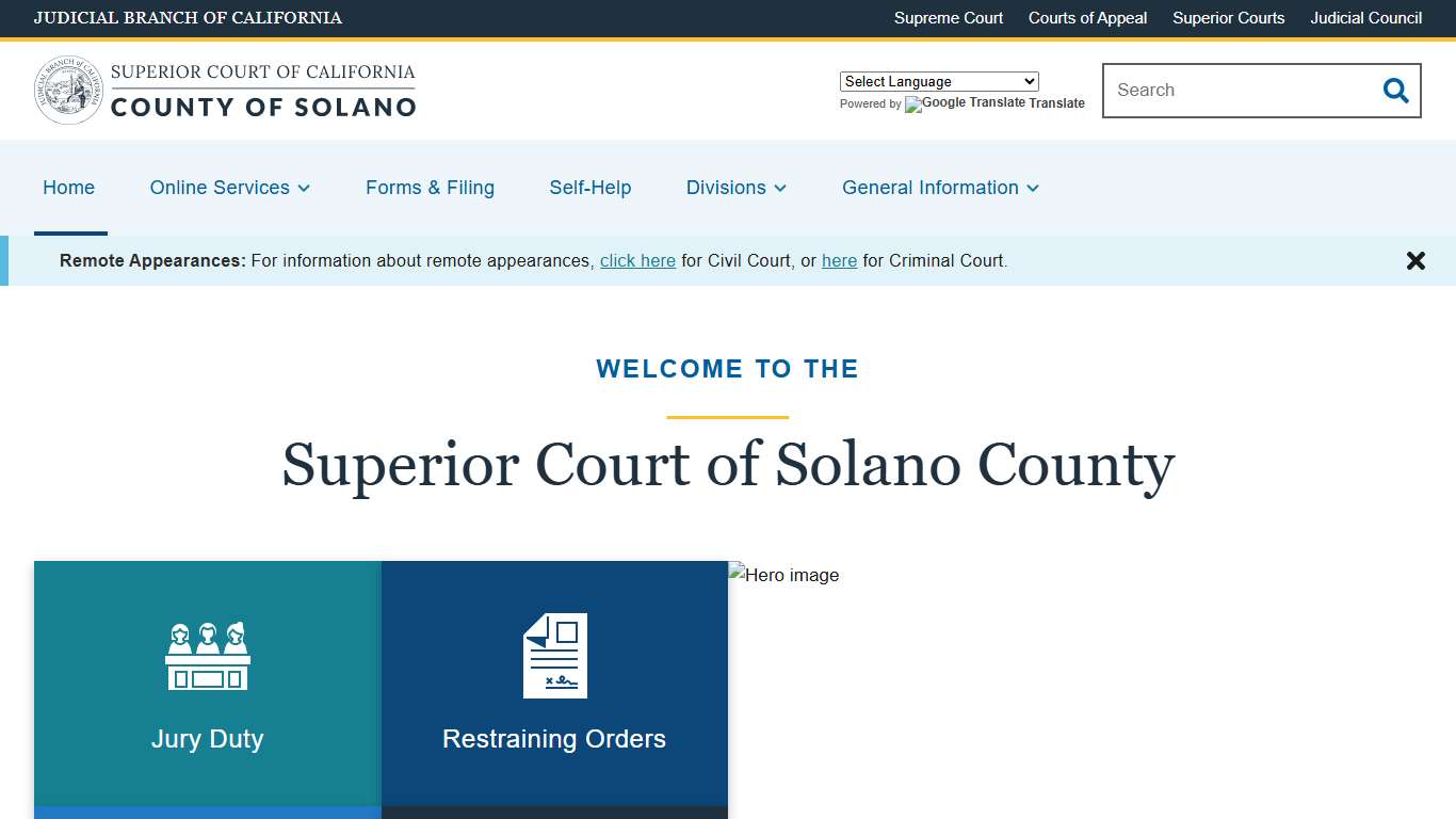 Home Superior Court of California County of Solano